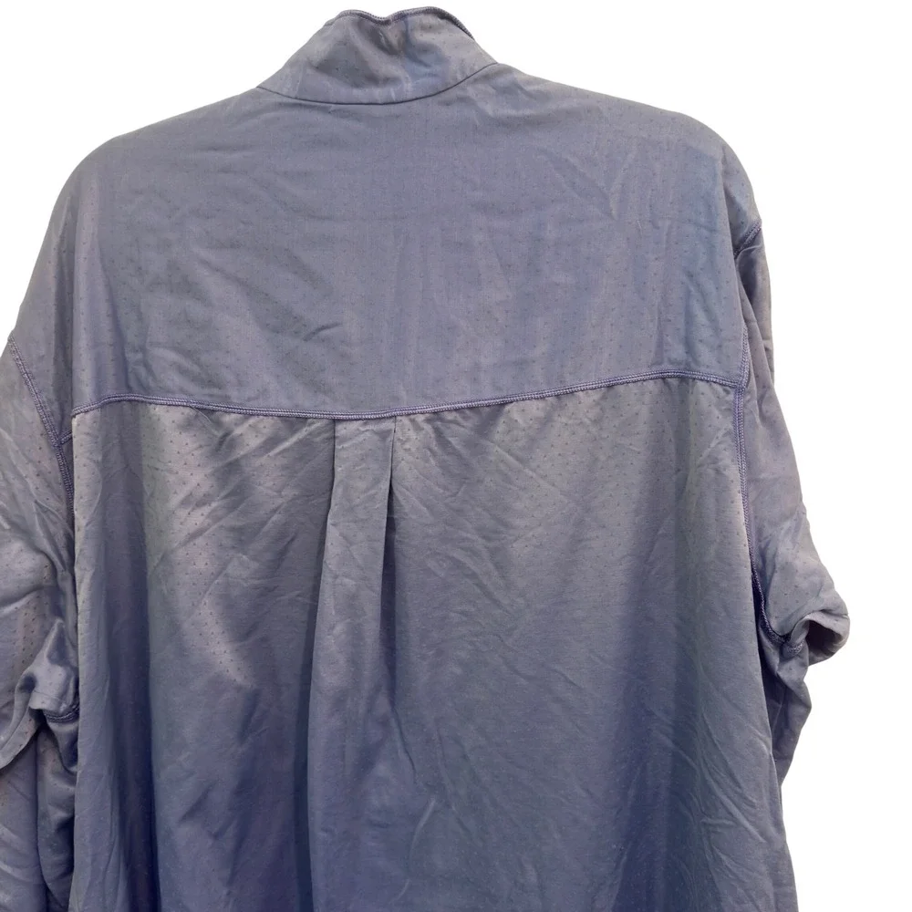 Fernando Sanchez Vintage Blue Jacquard Dot Robe Button Front Cotton Loungewear